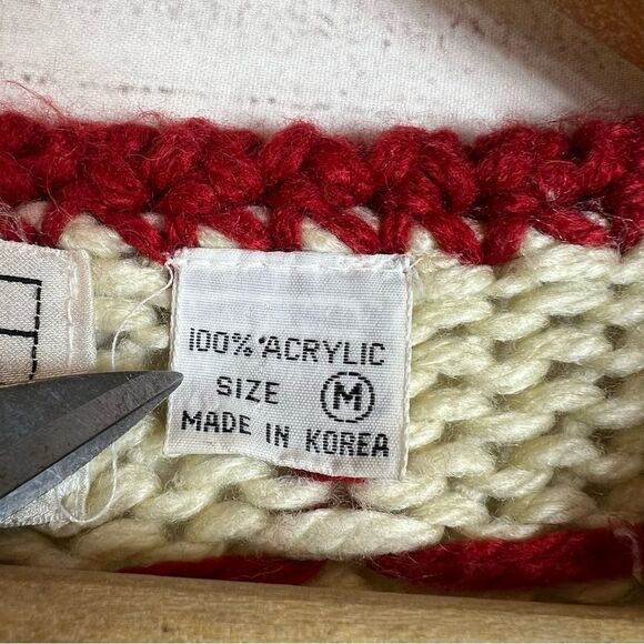 Vintage Knit Works Teddy Bear Hearts Pullover Sweater Size M Kawaii - Picture 10 of 12